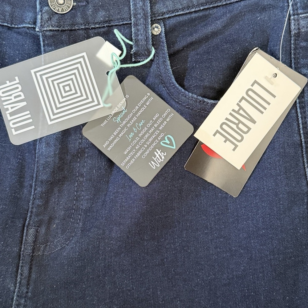 Lularoe High Rise Slim Straight Jean 28 Magic Waist Dark Wash Stretch Cigarette - Picture 6 of 12